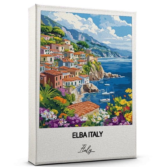 Elba Italy Travel Canvas Wall Art – Beautiful Travel Decor for Bedroom, Office Italy Canvas Print – Serene and Scenic Wall Decor Gift for Travel Lovers