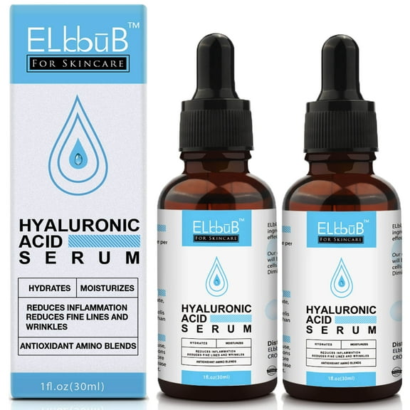 Elbbub Hyaluronic Acid Serum for Face 60ml, Moisturizing and Hydrating Serum for Rough Skin,Reduce Fine Lines & Inflammation,Fast Absorption,Non Greasy