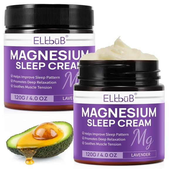 Elbbub Magnesium Cream for Sleep, Natural Magnesium Lotion for Deep Relaxation, 4.0 oz (2Pack)