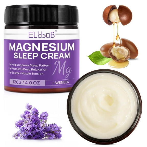 Elbbub Magnesium Cream for Sleep, Natural Magnesium Lotion for Deep Relaxation, 4.0 oz