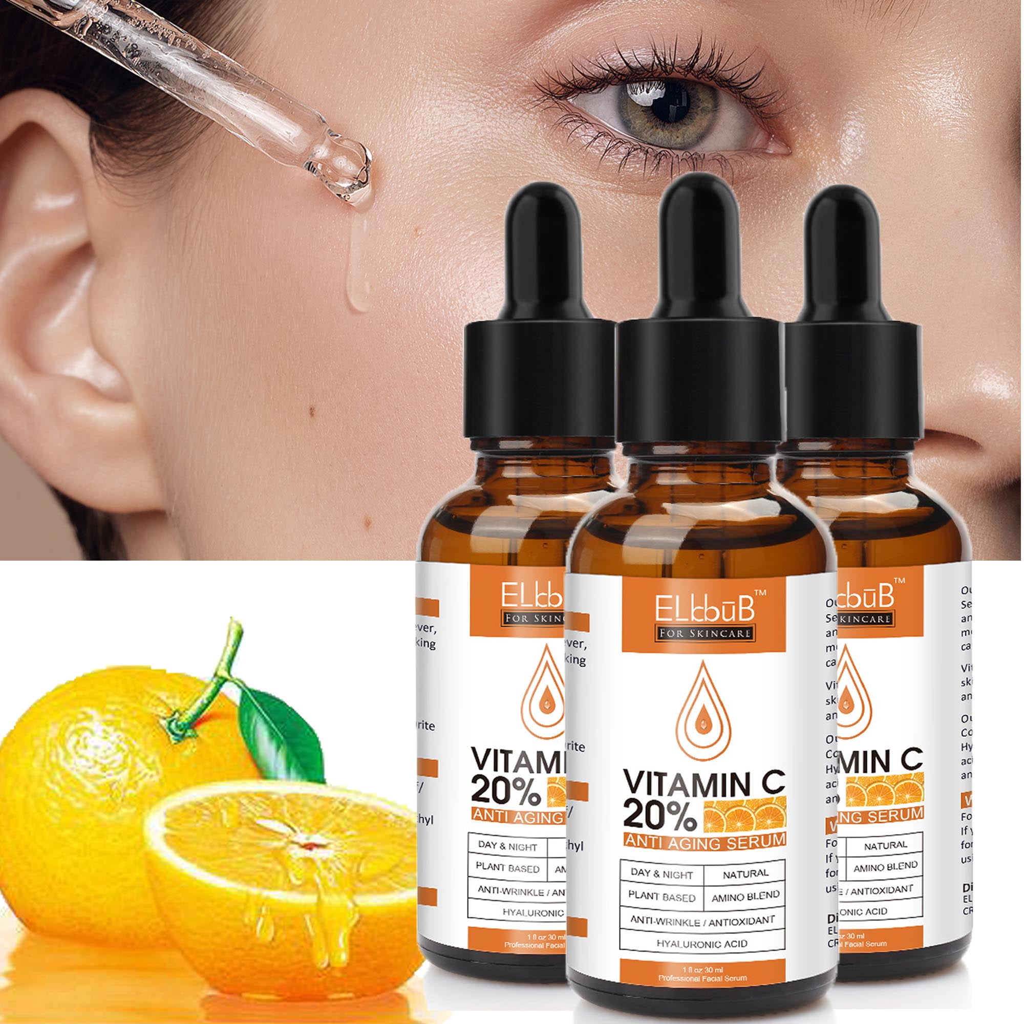 Elbbub Vitamin C Serum, 20% Vitamin C, Hyaluronic Acid