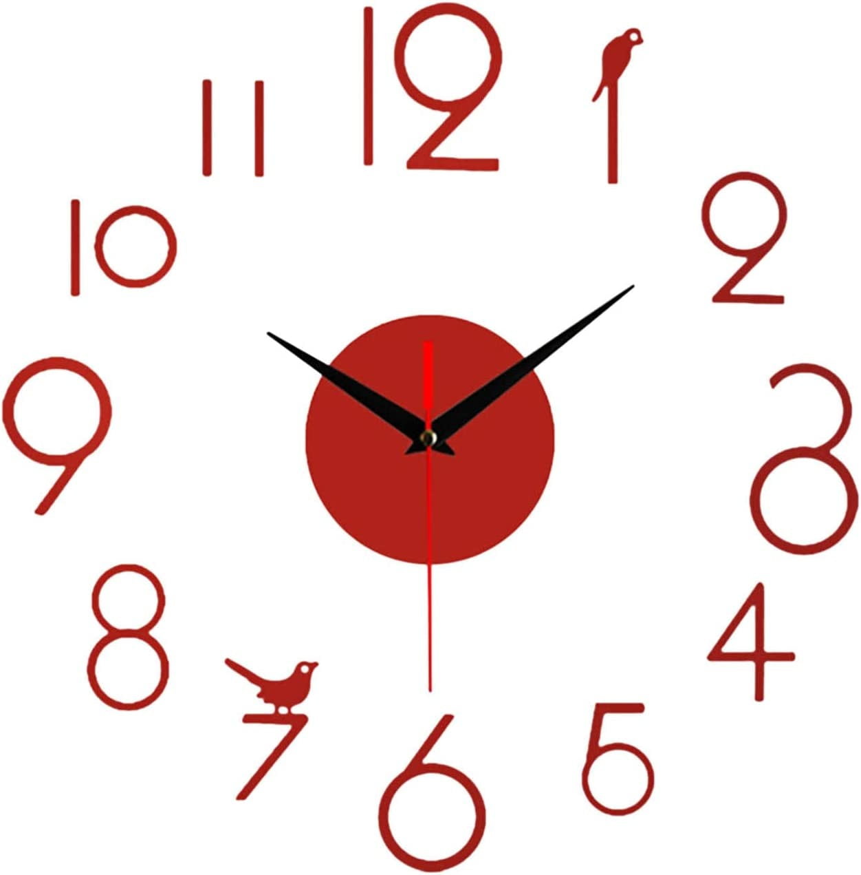 Elbeaqi Home Decor Frameless 3D Wall Clock Large Silent Mirror for