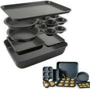 Elbee 8-Pc Baking Pan Kitchen Set Carbon Steel Bakeware Essential Baking Supplies