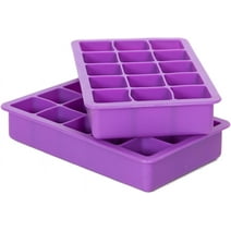 Elbee Home 15 Cubes Silicone Ice Cube Tray Silicone Ice Mold for Drinks, Purple 2-Pack