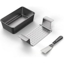 Elbee Home Non-Stick Meatloaf Pan with 9” Carbon Steel Removable Perforated Tray