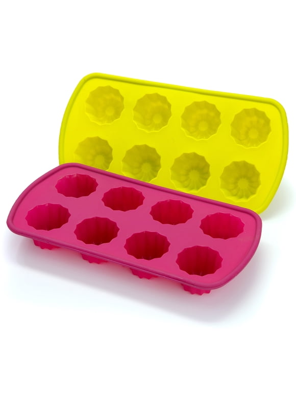 Elbee Non-Stick Mini Bundt Cake Pan Silicone Bakeware, 2-Pack