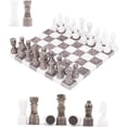 thumbnail image 1 of Elborse Marble Chess Set 12" White & Oceanic Family Board Games, 32 Chess Pieces & 2 Extra Queens, Travel Chess Set, Strategy Board Games for Adults, 1 of 7