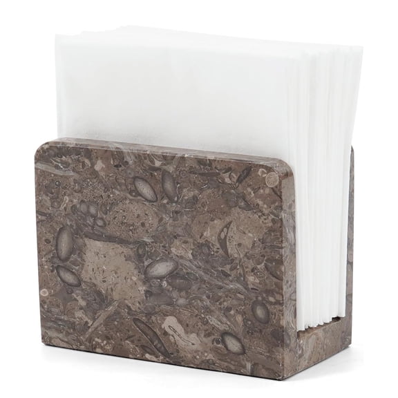 Elborse Marble Mini Napkin Holder 3 inch Oceanic Handmade Simple Modern Home & Kitchen Paper Towel Holder Countertop Cocktail Napkins Holder for Home Décor and Bar Napkins