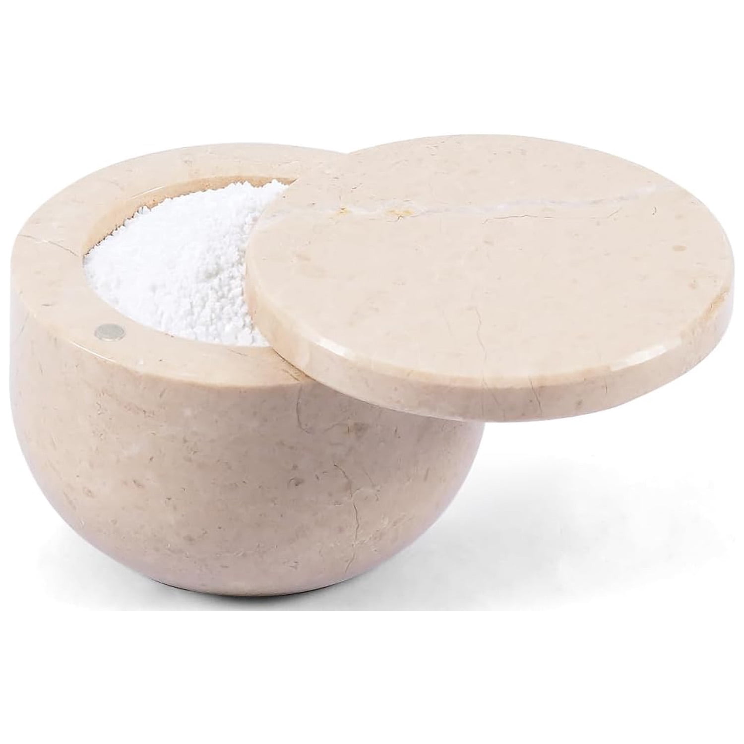 Elborse Marble Salt Cellar with Lid 3 inch Verona Salt Jar with Swivel ...