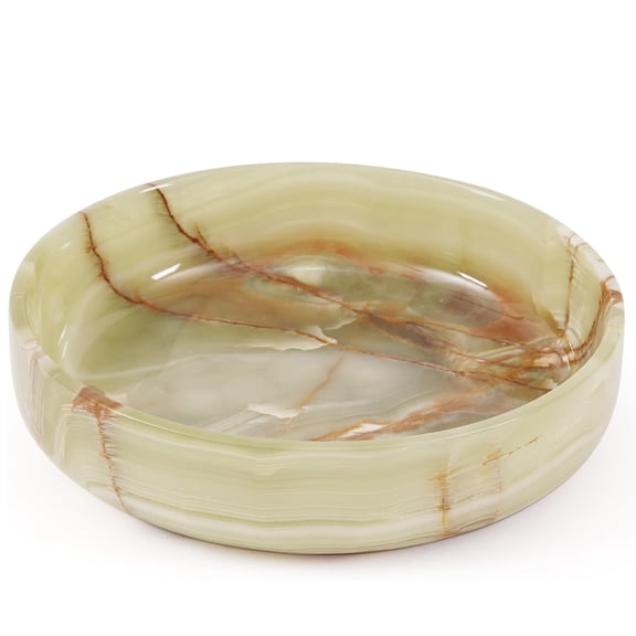 Elborse Marble Serving Bowl 8" inches Green Onyx Natural Stone Fruit Bowl For Kitchen Counter, Decorative Salad Bowl Holder For House-warming Wedding Present