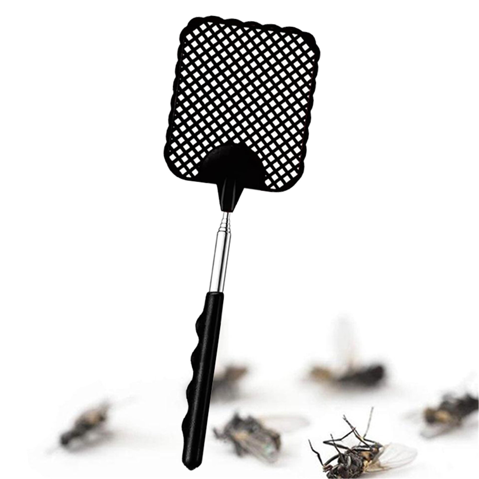 Elbourn Manual Flyswatter Mosquito Repellent with Telescopic Long Handle, Plastic Fly Swatter