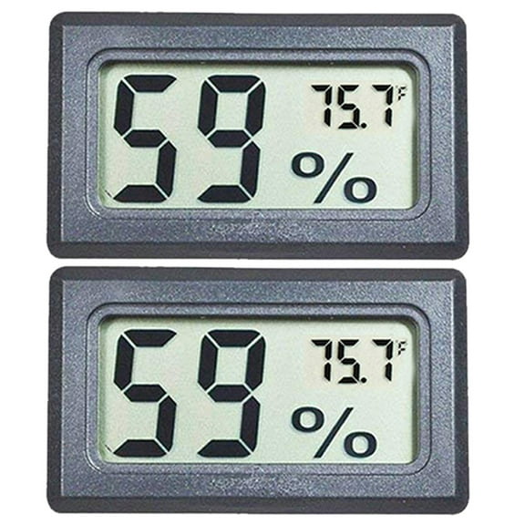Elbourn 2-Pack Digital Hygrometer Thermometer - Temperature Humidity Meter Room Monitor Mini Hygrometer Thermometer on Tabletop
