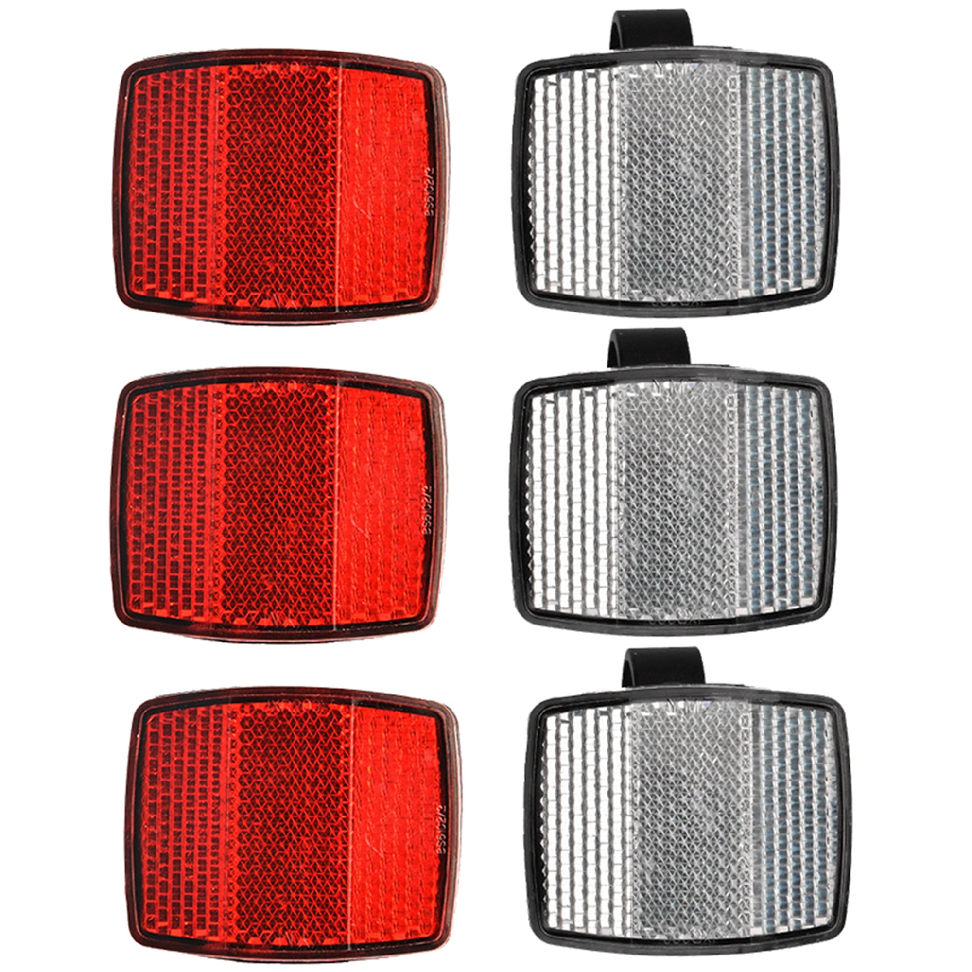 Elbourn 3 Pair Cycle Bicycle Bike Light Reflector Rear Front For Handlebar and Saddle Bar