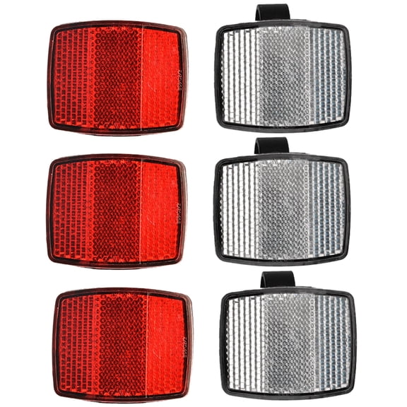 Elbourn 3-Pair Cycle Bicycle Bike Light Reflector Rear Front For Handlebar and Saddle Bar
