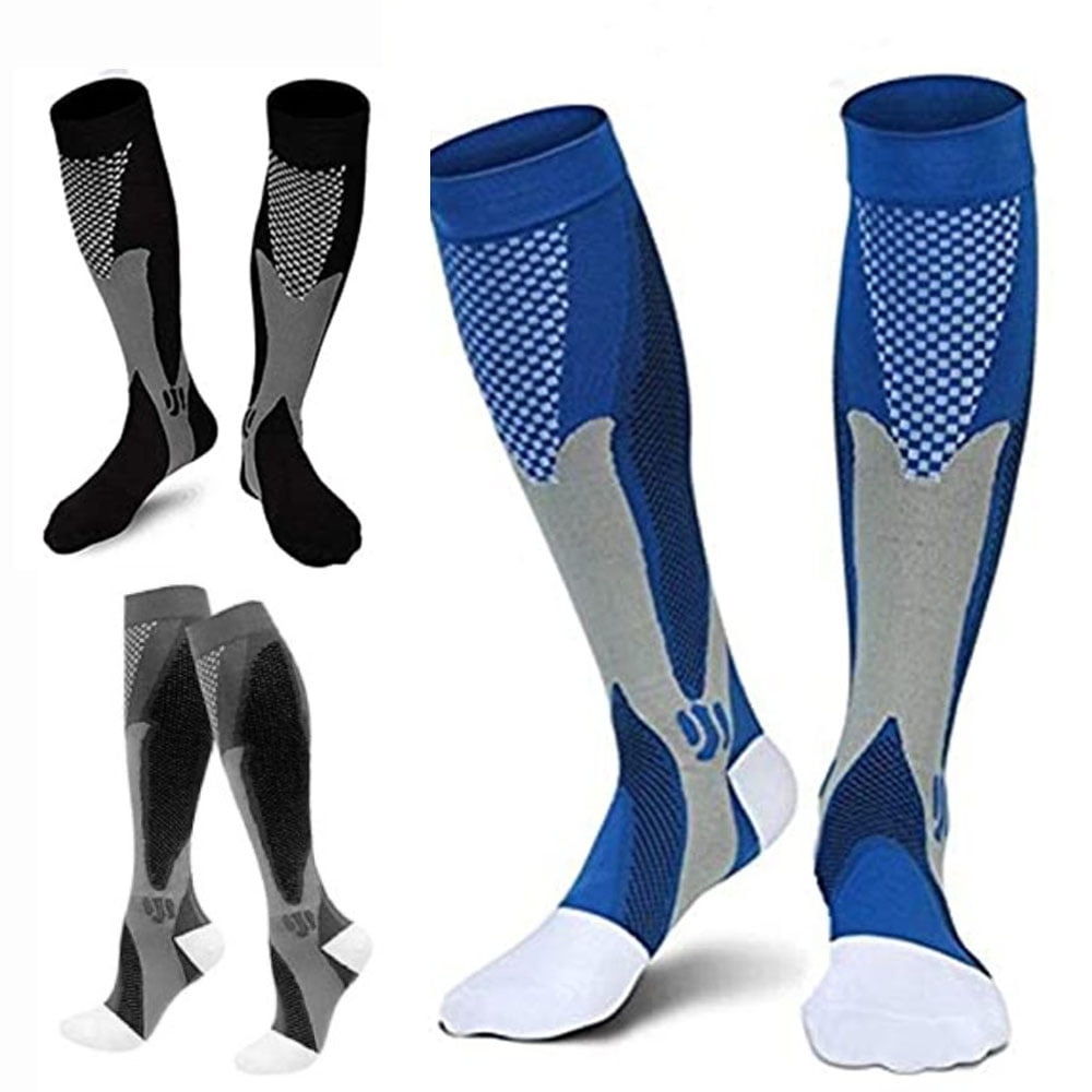 Elbourn 3 Pair Sport Compression Socks Men,20-30 mmhg Run Nurse Socks ...