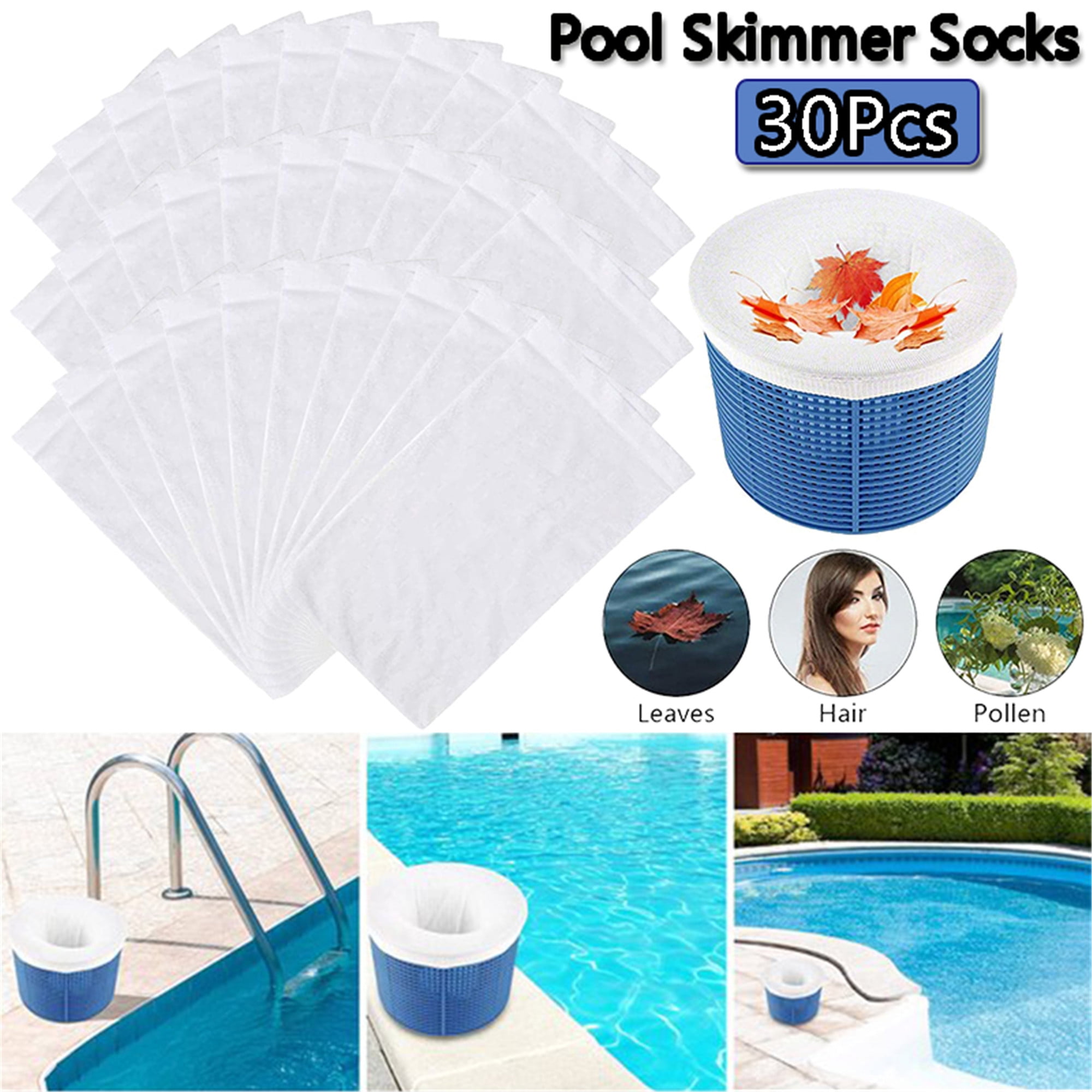 Pool Skimmer Socks, 20 Pieces Pool Skimmer Socks, Pool Filter Sock,  Reusable and Super Elastic Skimmer for Skimmer Basket, Pump, Swimming Pool,  Spa 13