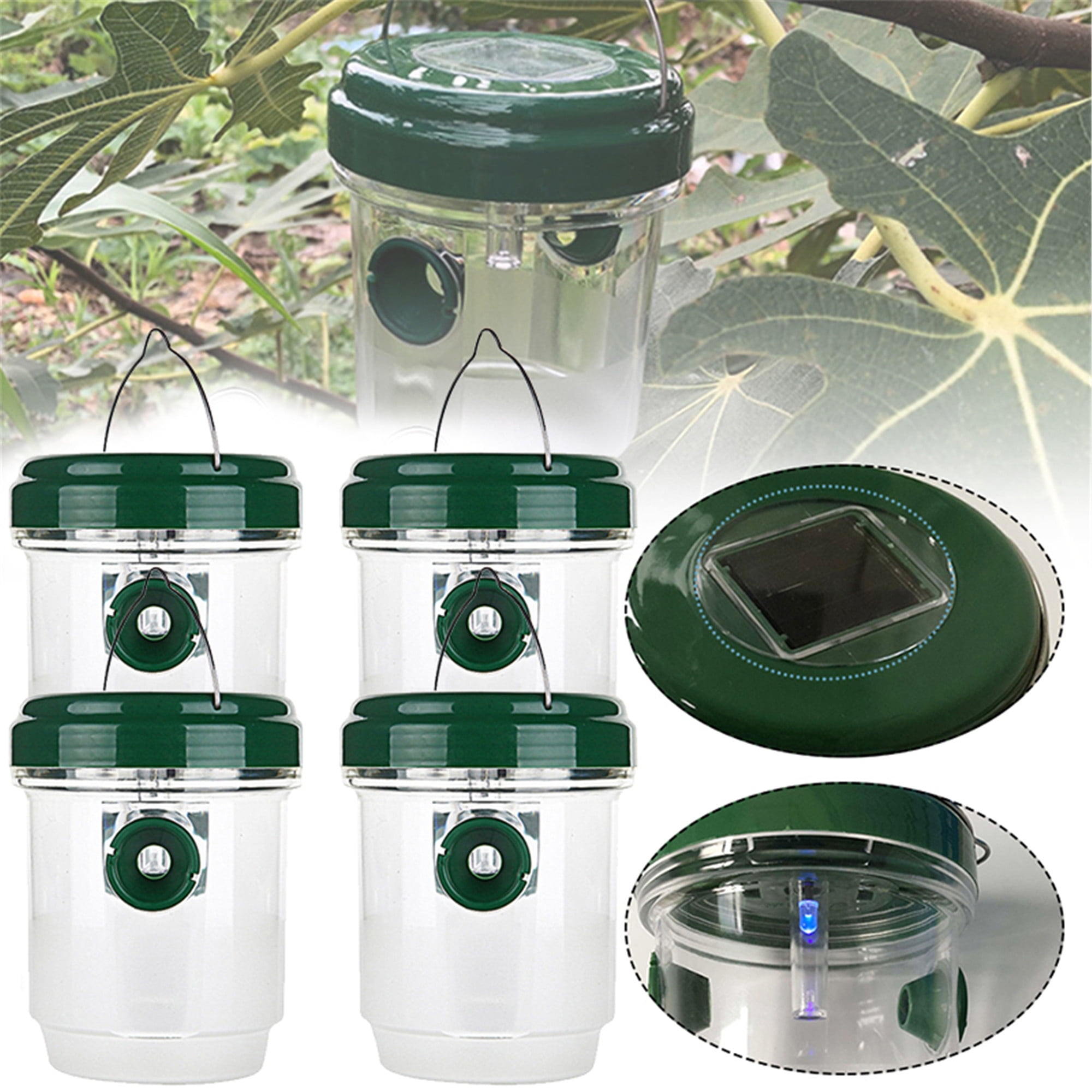 Elbourn 4 Solar Jacket Trap Wasp Traps Outdoor Hanging Honey Bee Traps