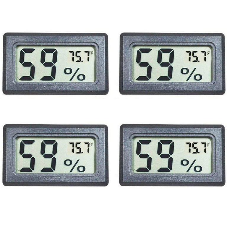 10-Pack Mini Digital Thermometer Hygrometer, Indoor Room Round Temperature  Humidity Meter Gauge monitor, Large LCD Display Fahrenheit or Celsius for
