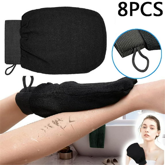 Elbourn 8PCS Deep Exfoliating Mitt Body Scrub Gloves Exfoliating Glove for Women Men Skincare