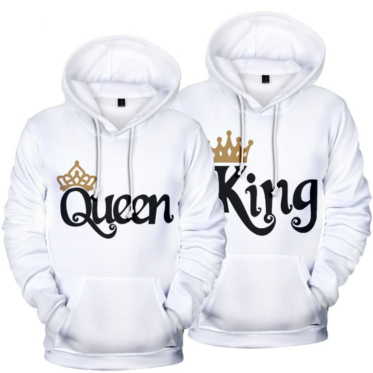 King Queen Hoodie Set Gift for Couple 