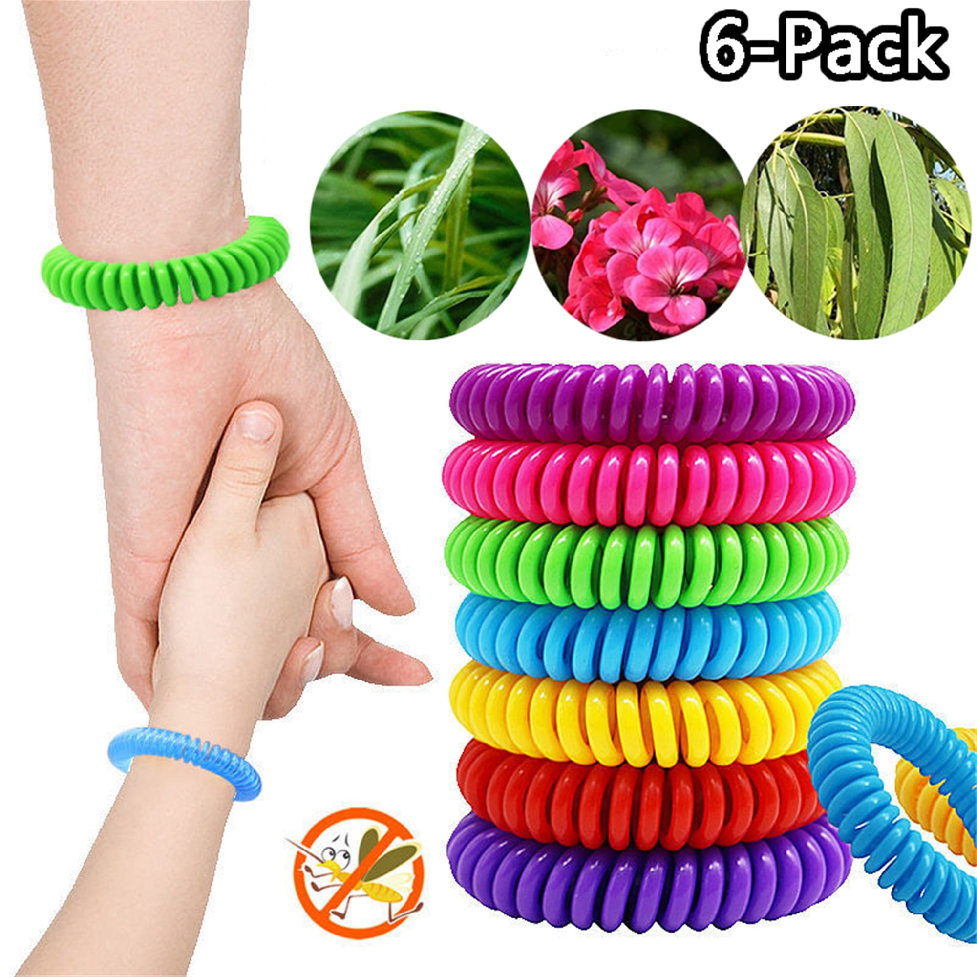 Elbourn Mosquito Repellent Bracelets 6 Pack, Natural Anti Mosquito