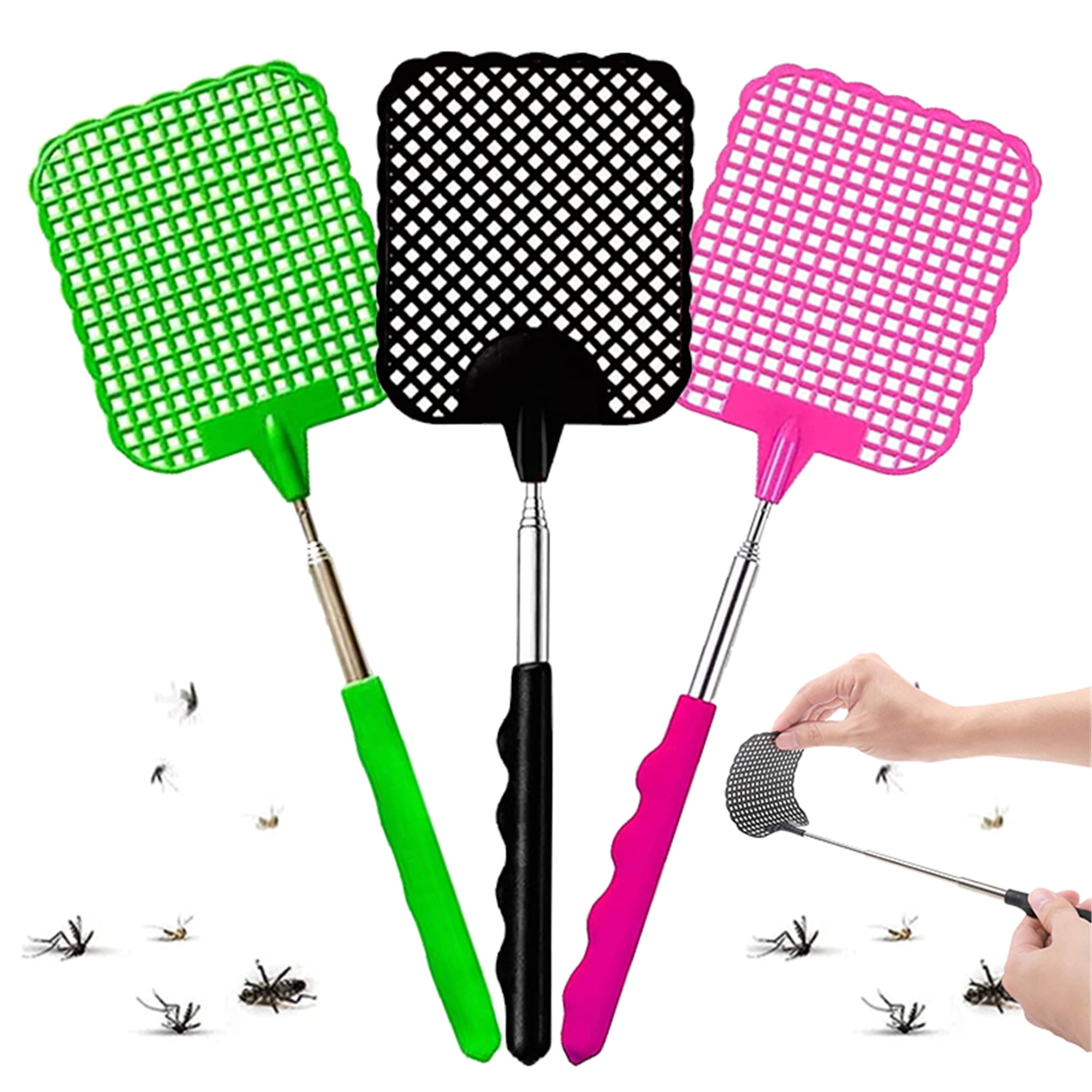 Elbourn Telescopic Fly Swatters Heavy Duty, Manual Fly Swatter, Mosquito Bug Zapper at Home