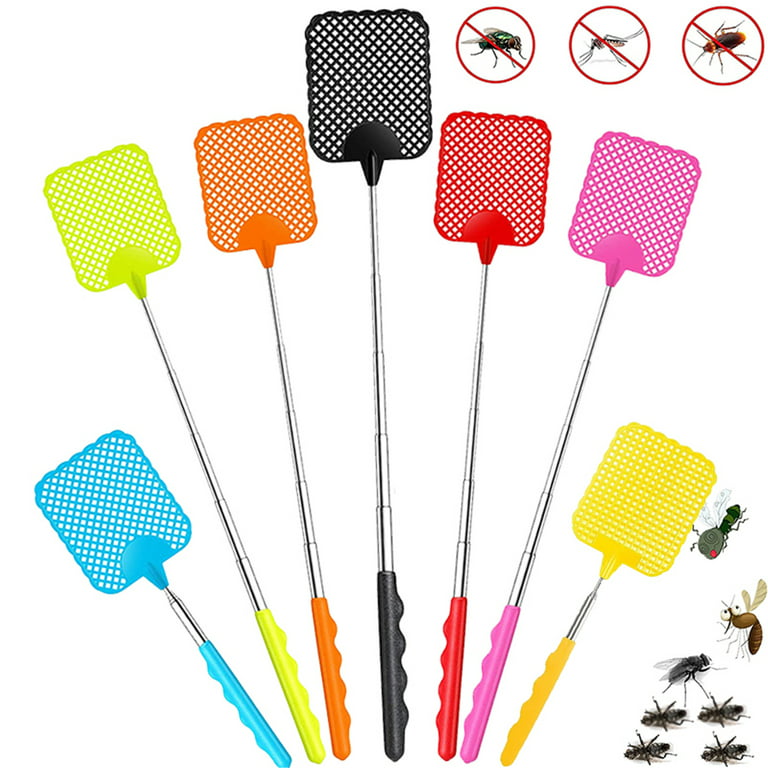 Elbourn Telescopic Plastic Fly Swatter Heavy Duty Set, Retractable  Flyswatter Fly Killer with Stainless Steel Long Handle - 3 Pack 