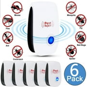 Elbourn Ultrasonic Pest Repeller 6 Pack, Electronic Mice Rodent Repellent Indoor Home Pest Control for Roaches Ants Spiders Insect