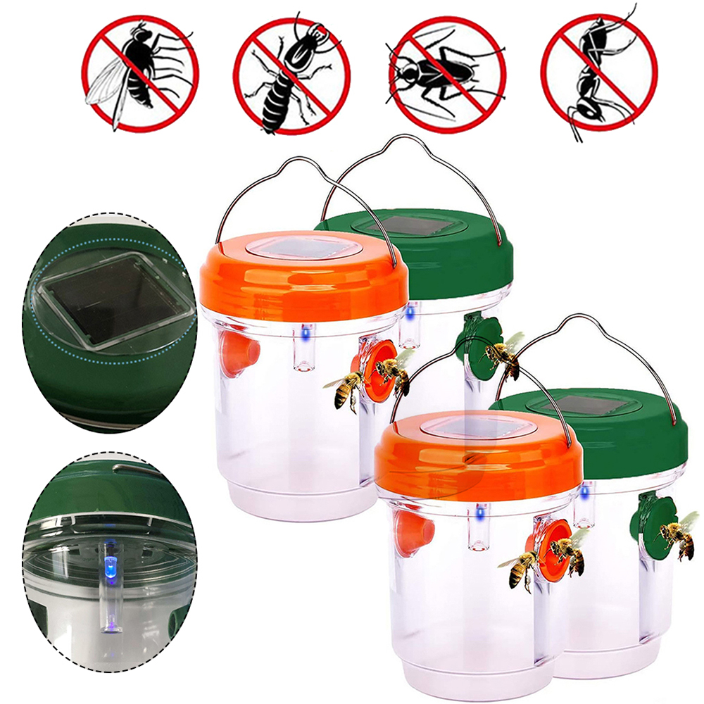 Elbourn Wasp Traps Outdoor Hanging, SolarPowered Wasp Trap for Outdoors, Effective and Reusable