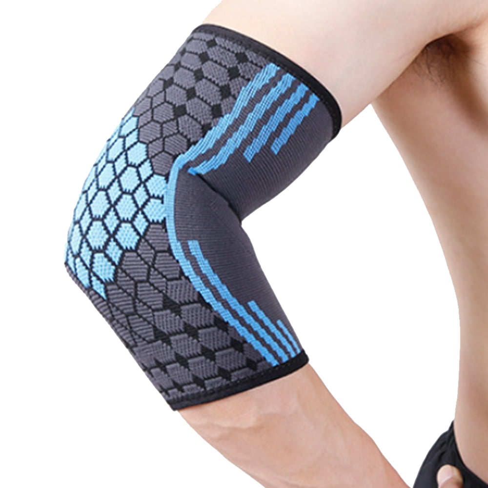 Elbow Brace Compression Sleeve Arm Support Sleeves Forearm for,Arthritis, Workout, Weight lifting-blue-XL code