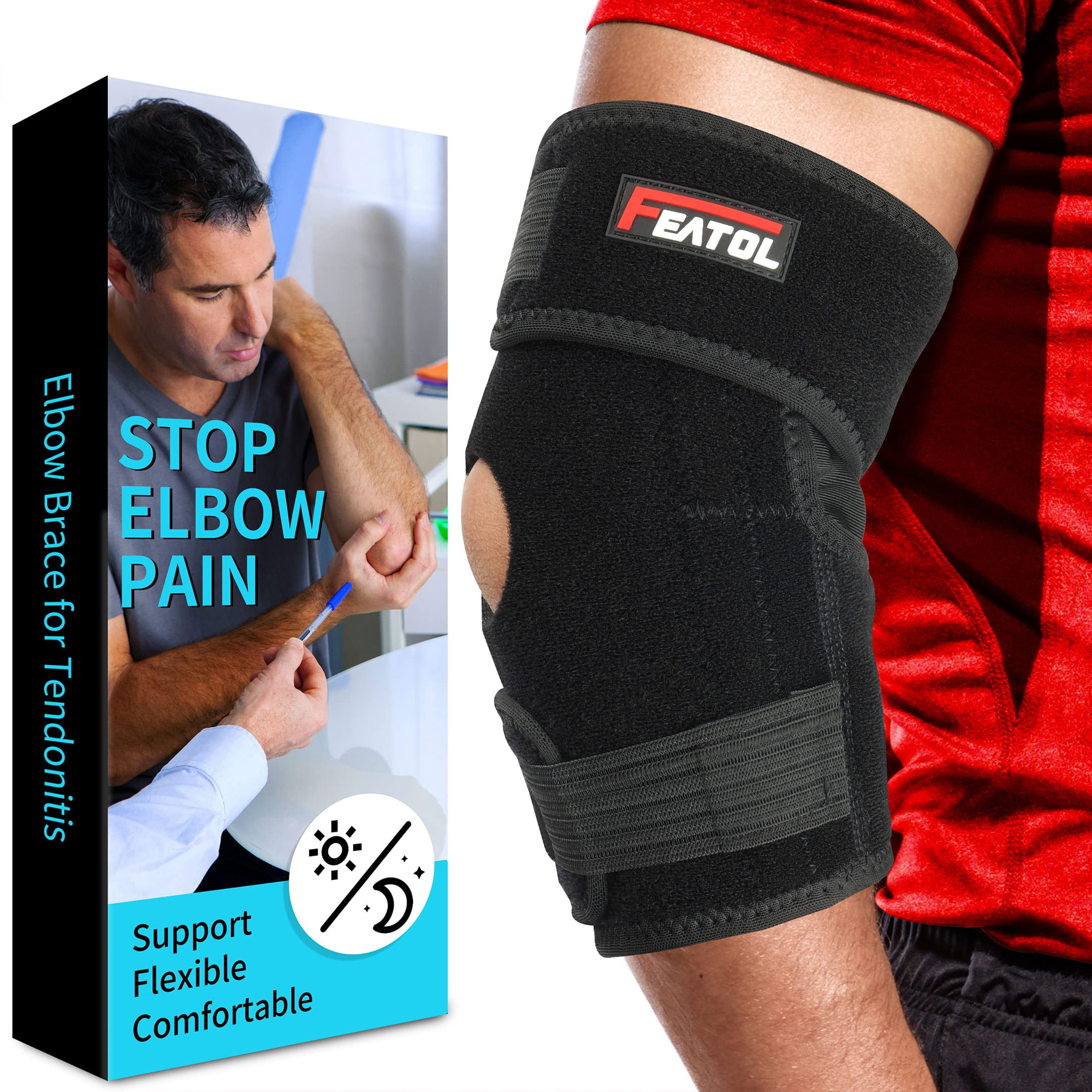 Elbow Brace for Tendonitis and Tennis Elbow for Men and Women, Golfers
