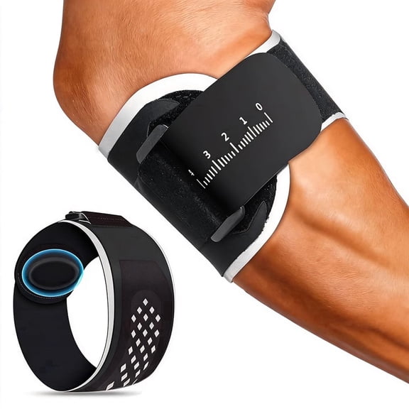 Goldeer Tennis Elbow Brace, Golfer's Elbow, Tendonitis Pain Relief, Adjustable Elbow Support Strap with Compression Pad, Sports Support Brace for Men, Women, M Size