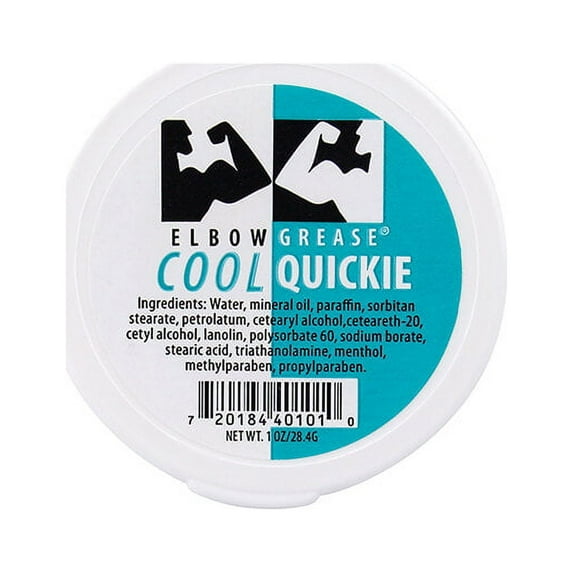 Elbow Grease Cool Cream, Oil Based Personal Lubricant with Menthol, 1 oz Quickie Liquid