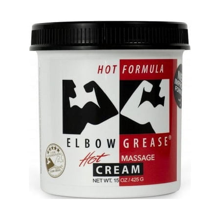 Elbow Grease Hot Cream, Oil Based Personal Lubricant, 15 oz Jar