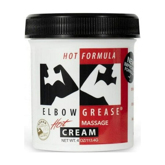 Elbow Grease Hot Cream, Oil Based Personal Lubricant, 4 oz Jar