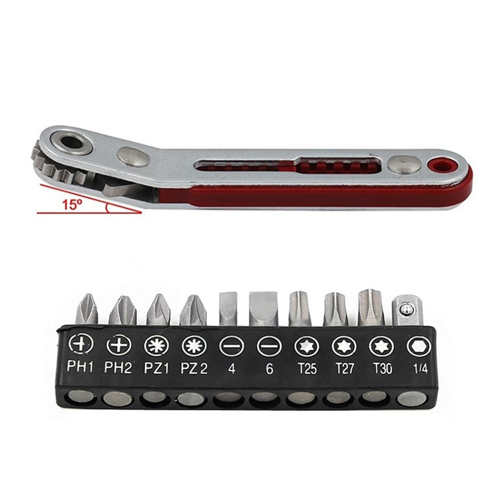 Elbow Head Mini Ratchet Wrench 90 Degree Offset Screwdriver Handle with