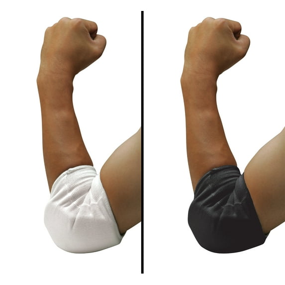 Elbow Pads Sports Martial Arts Elastic Cloth Padded Guard Jiu Jitsu Judo MMA Sports (Black, Adult X-Large)