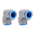 thumbnail image 1 of Elbow Push to Connect Air Fittings 14mm Tube OD Pneumatic Quick Release Connector Grey 2Pcs, 1 of 3