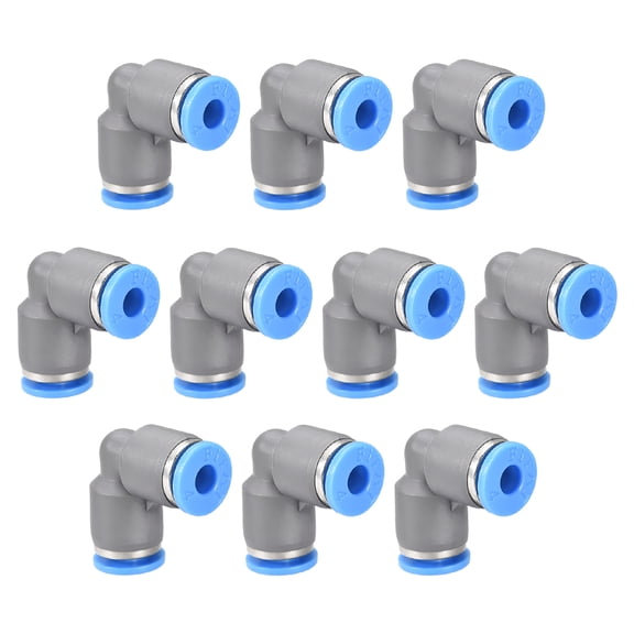 Uxcell Elbow Push to Connect Fittings mm Tube OD Pneumatic Quick Release Connectors Grey 10Pcs 4mm