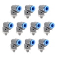 thumbnail image 1 of Elbow Push to Connect Air Fittings 6mm Tube OD  X M5 Thread Pneumatic Connectors Grey 10Pcs, 1 of 3