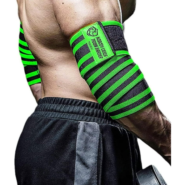 Elbow Wraps for Weightlifting 1 Pair 47 Elastic Elbow Support Compression Powerlifting Fitness Cross Training Gym Workout Elbow Straps for