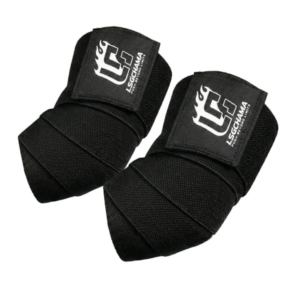 Elbow Wraps for Weight Lifting, Gym Support, Training, Powerlifting, Workout Protection, Black