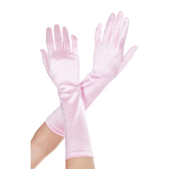 Elbow length satin gloves 426-PINK