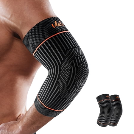 Vlela Elbow Brace,Compression Elbow Sleeves for Tendonitis and Tennis Elbow,Golfers, Arthritis, Bursitis, Elbow Pain Relief,Weightlifting, fit for Men & Women-XL
