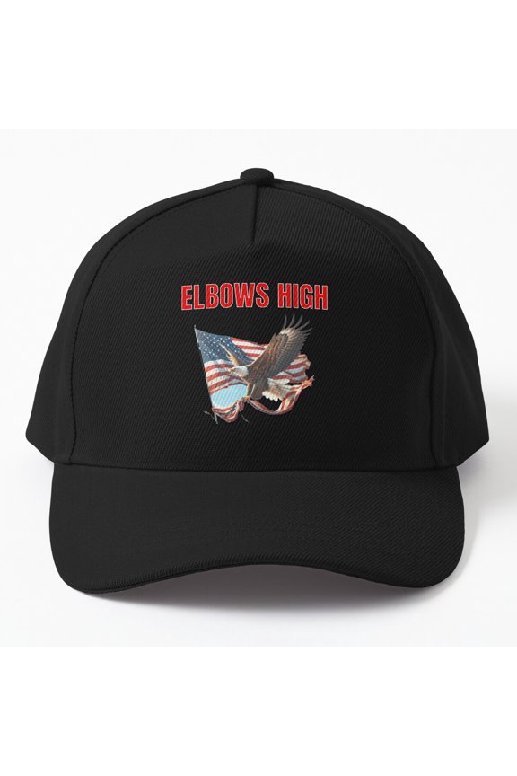 Elbows High Baseball Hat, Bold Action Statement Graphic Design, Classic Everyday Cap