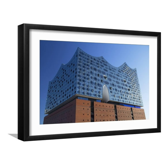 Art.com Elbphilharmonie concert hall, Hamburg, Germany Photographic Print by Ian Trower, Black Frame Wall Art, 23" x 17"