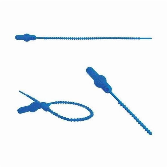 Pull Tight Beaded Molded Seals 8-1/2" x 9/64", Blue, Pk250