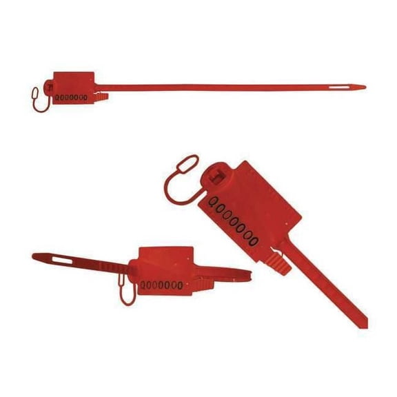 Elc Security Products Heavy Duty Bag Seals 12" x 17/64", Red, Pk100 082NHA30PPRD