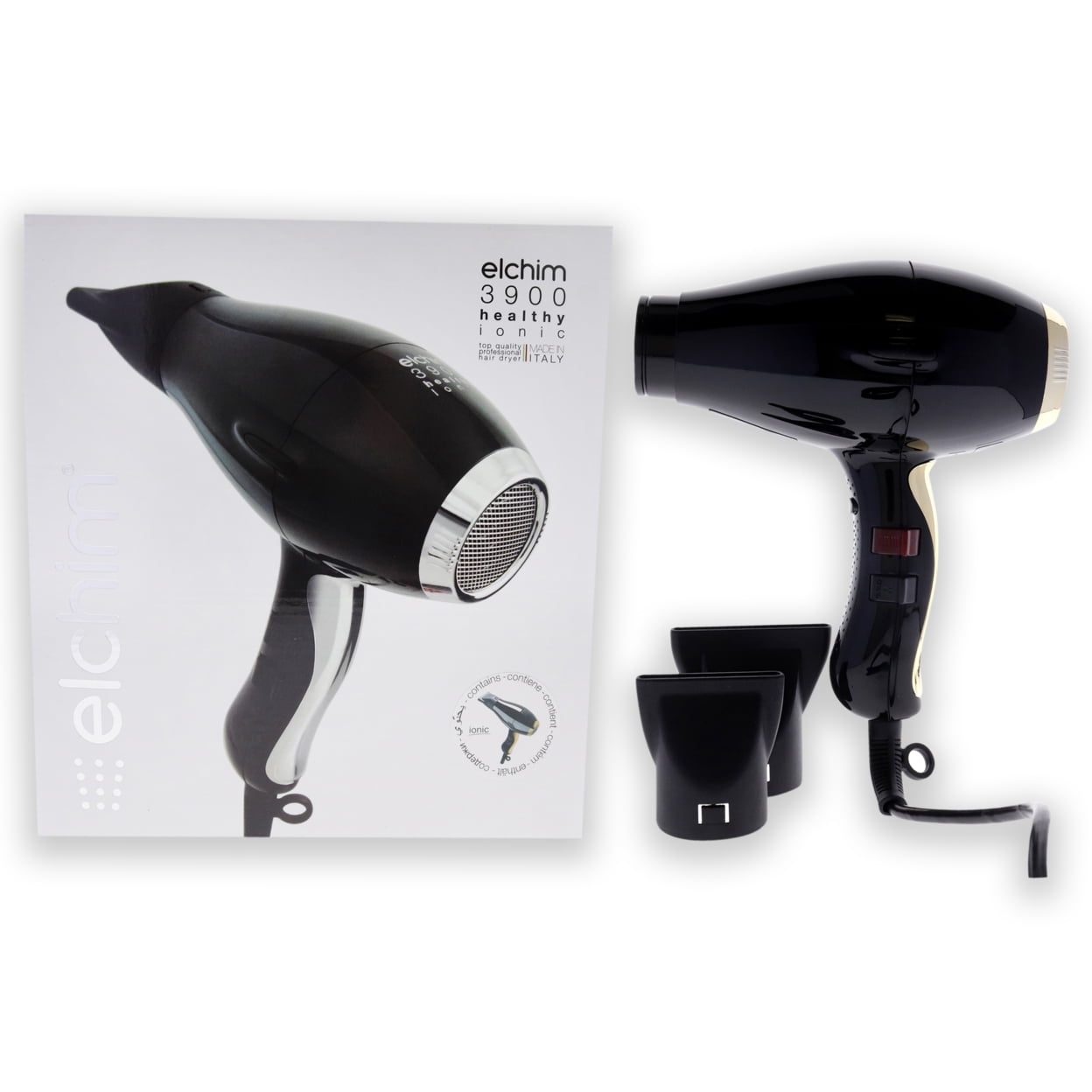 Elchim 3900 Healthy Ionic Hair Dryer Black And Gold 8885