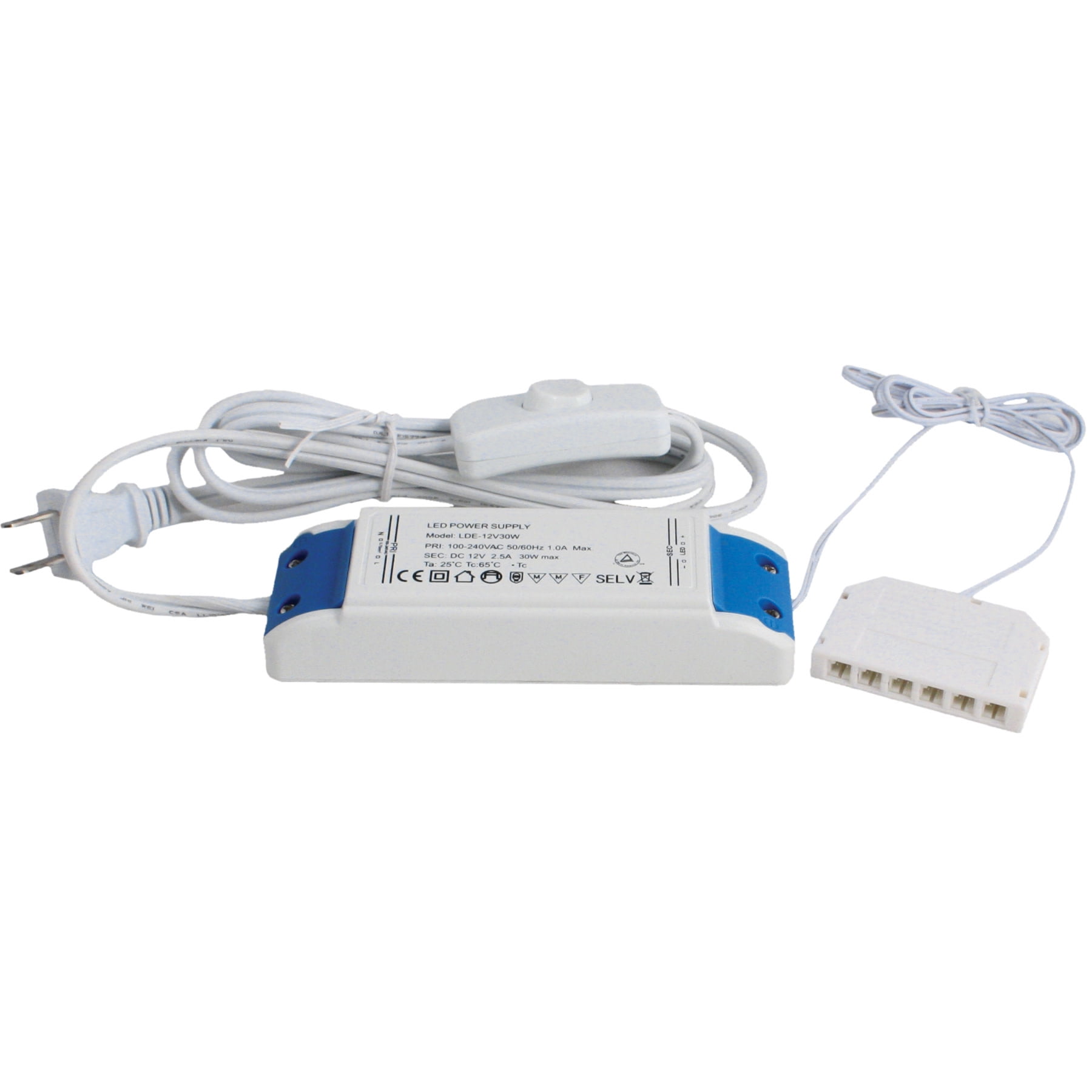 White and Blue Mini Undercabinet Puck Light Driver